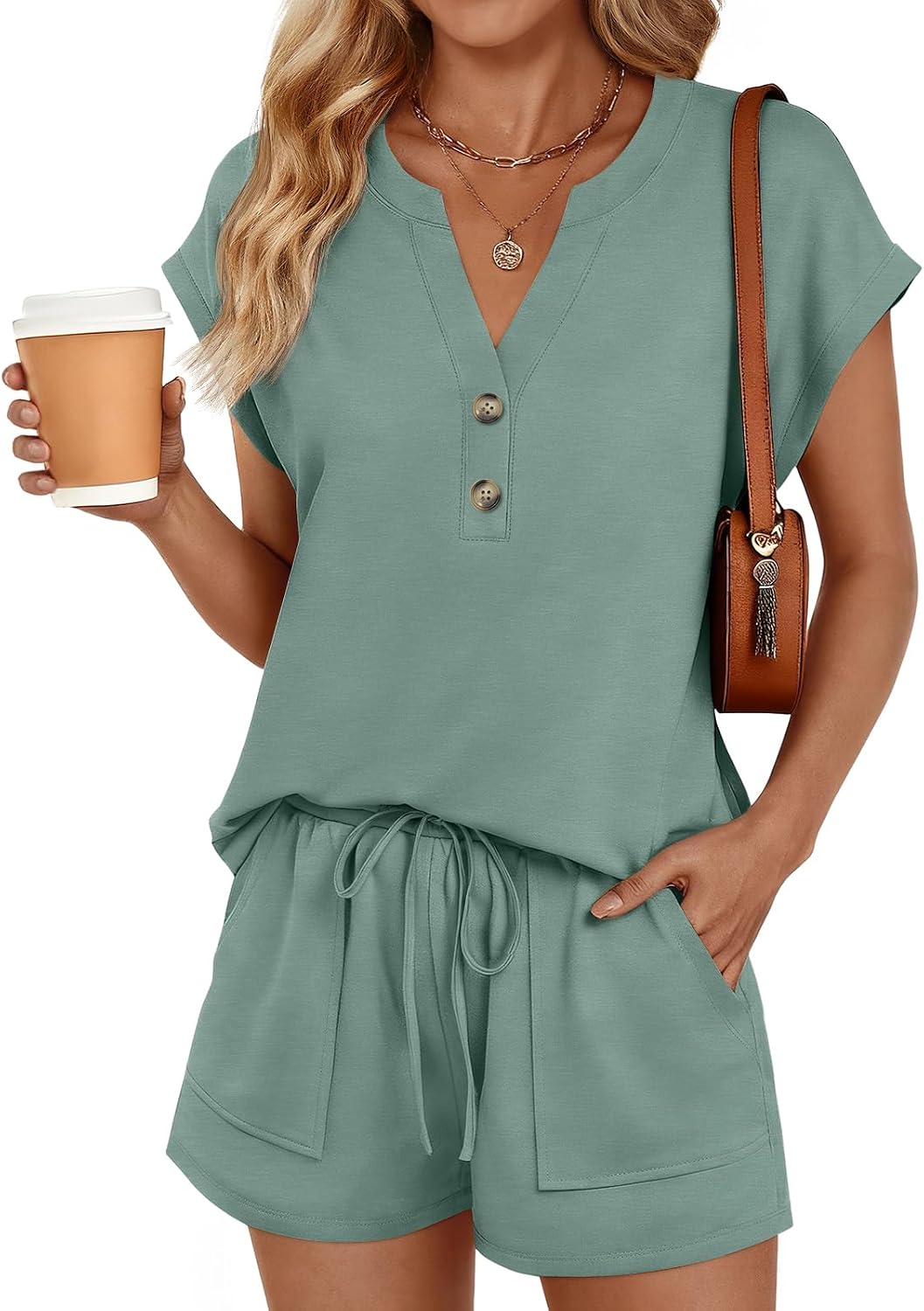 Detalle de LILLUSORY Women's Lounge Set, Rayon Blend