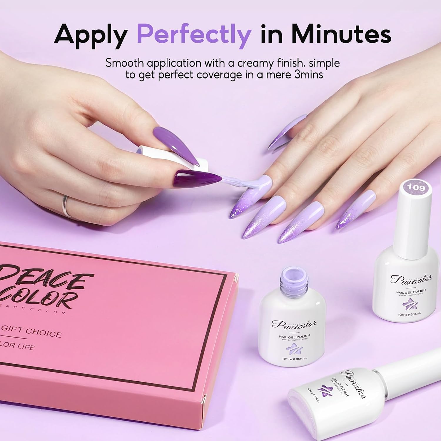 Detalle de PEACECOLOR Vernis Gel UV 6 pièces