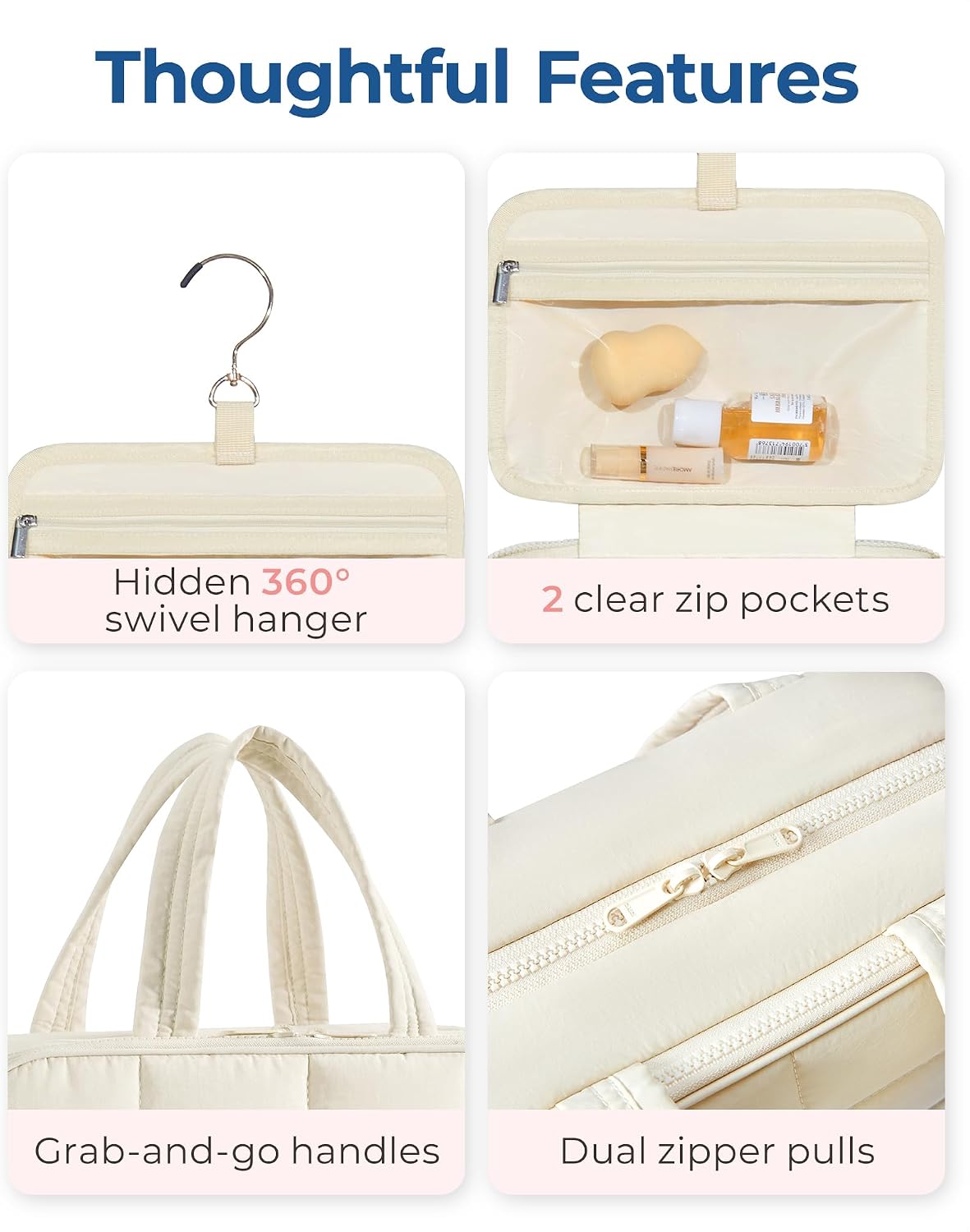 Detalle 1 de BAGSMART Hanging Toiletry Bag, Medium