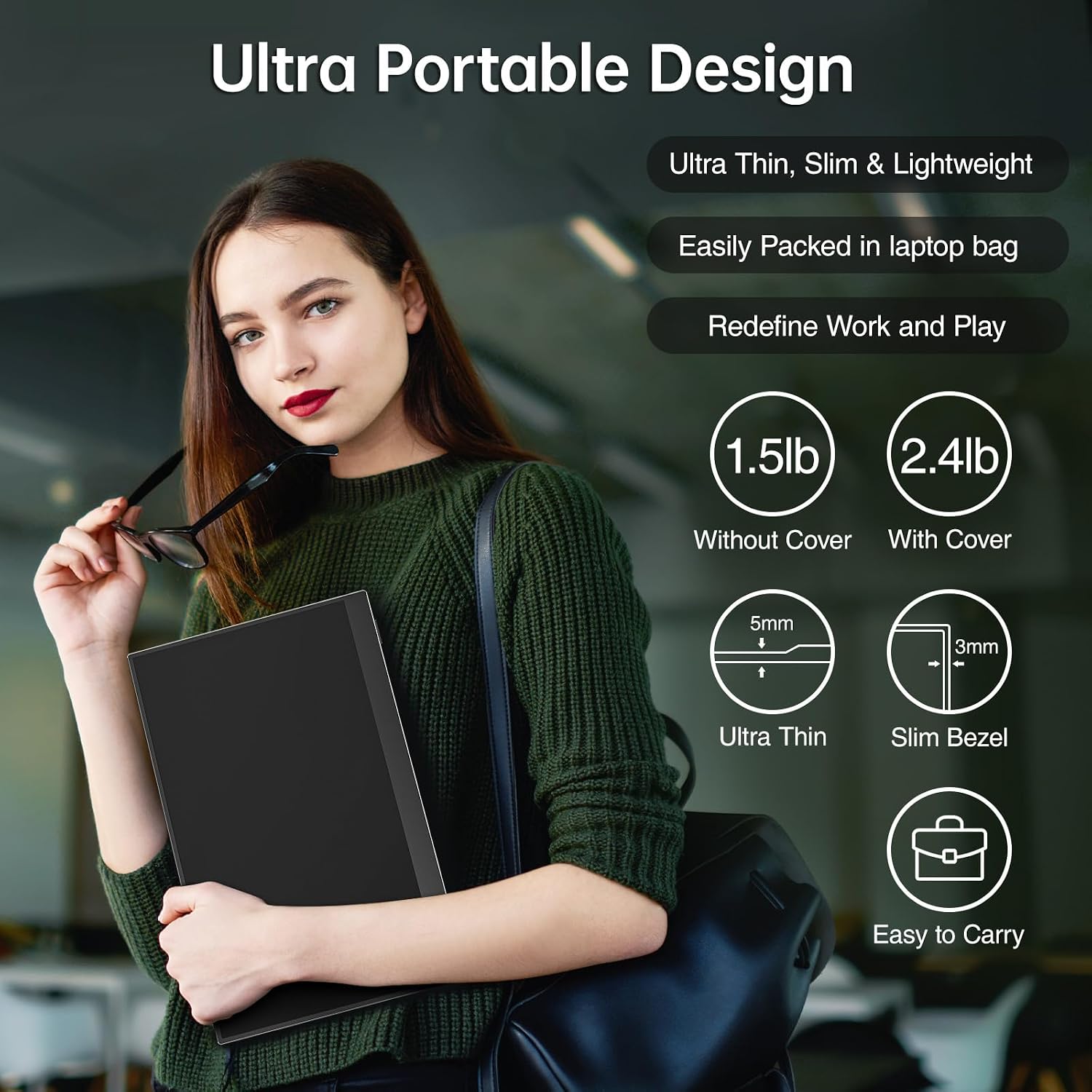 Thumbnail 4 de Cocopar Portable Monitor 15.6 Inch 1080P FHD – Dual USB-C, HDMI, Built-in Speakers, VESA Mountable with CoverStand