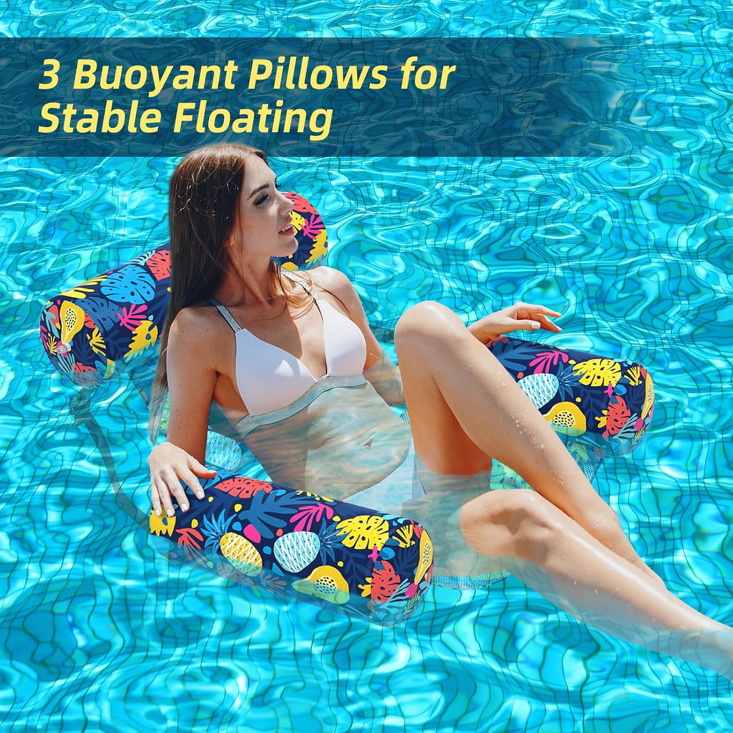 Detalle de Sunikko X Pool Floats Adult 2 Packs: Heavy-Duty Hammock-Style Pool Loungers