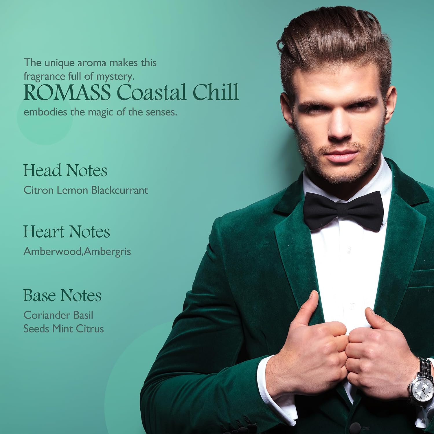 Detalle 2 de ROMASS Coastal Chill Eau de Parfum, Unisex 3.4 oz/100ml with Coastal Notes