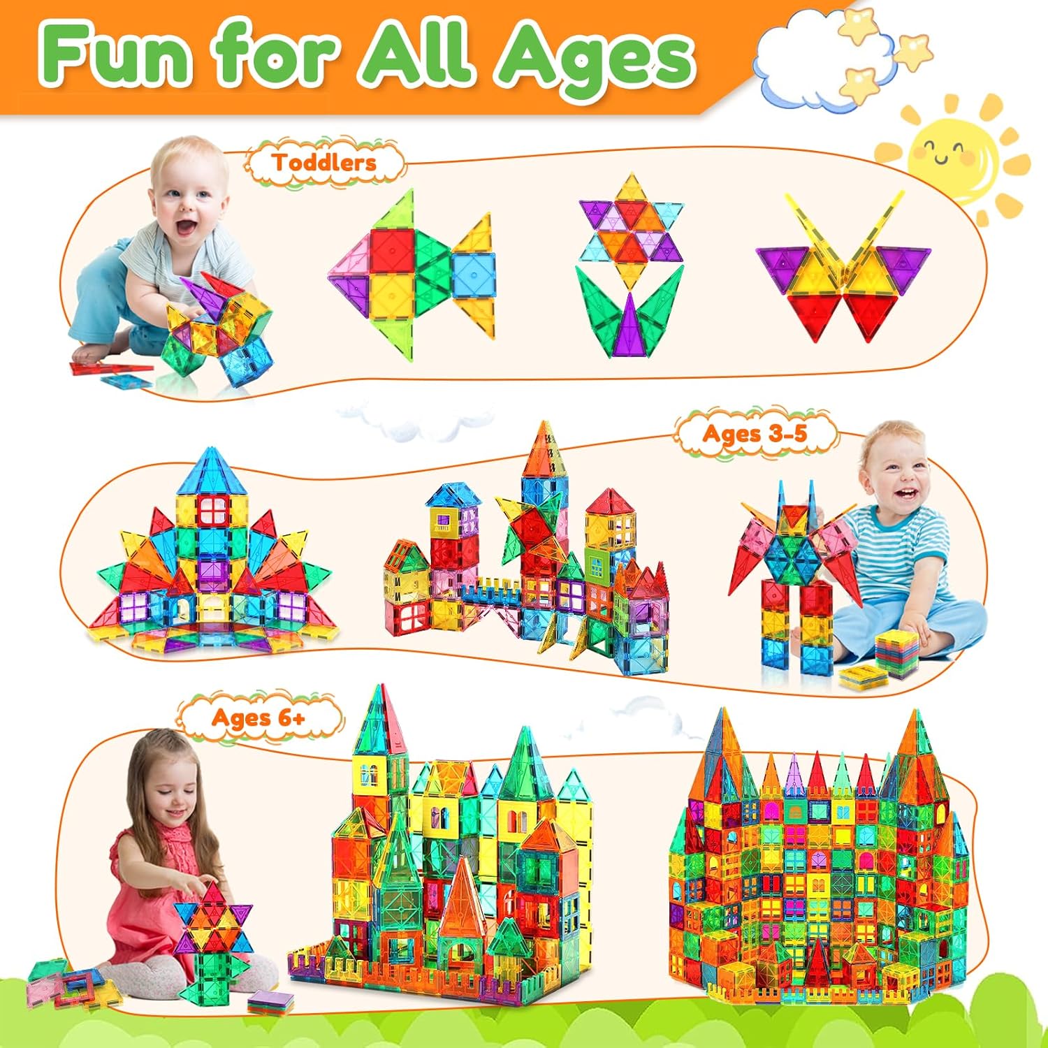 Thumbnail 3 de Kaysaitoy Magnetic Tiles 100pcs set for kids 🧩
