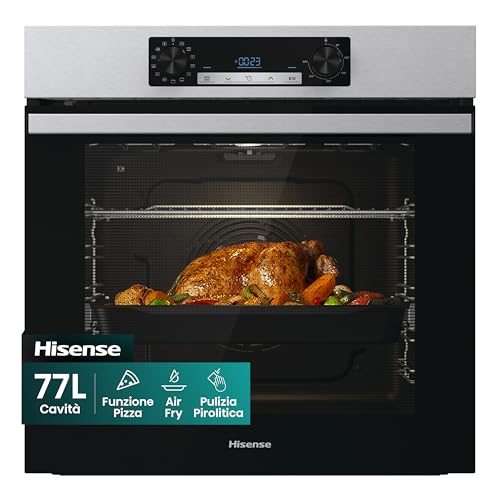 Detalle de Forno da incasso multifunzione Hisense BI64211PX: cavità 77 L, pizza 300°C, pirolisi e AirFry