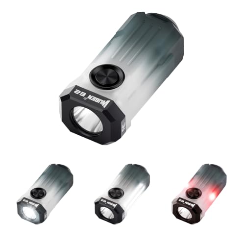 Detalle de WUBEN E2 Mini: linterna LED recargable 3‑en‑1 para llavero y collar