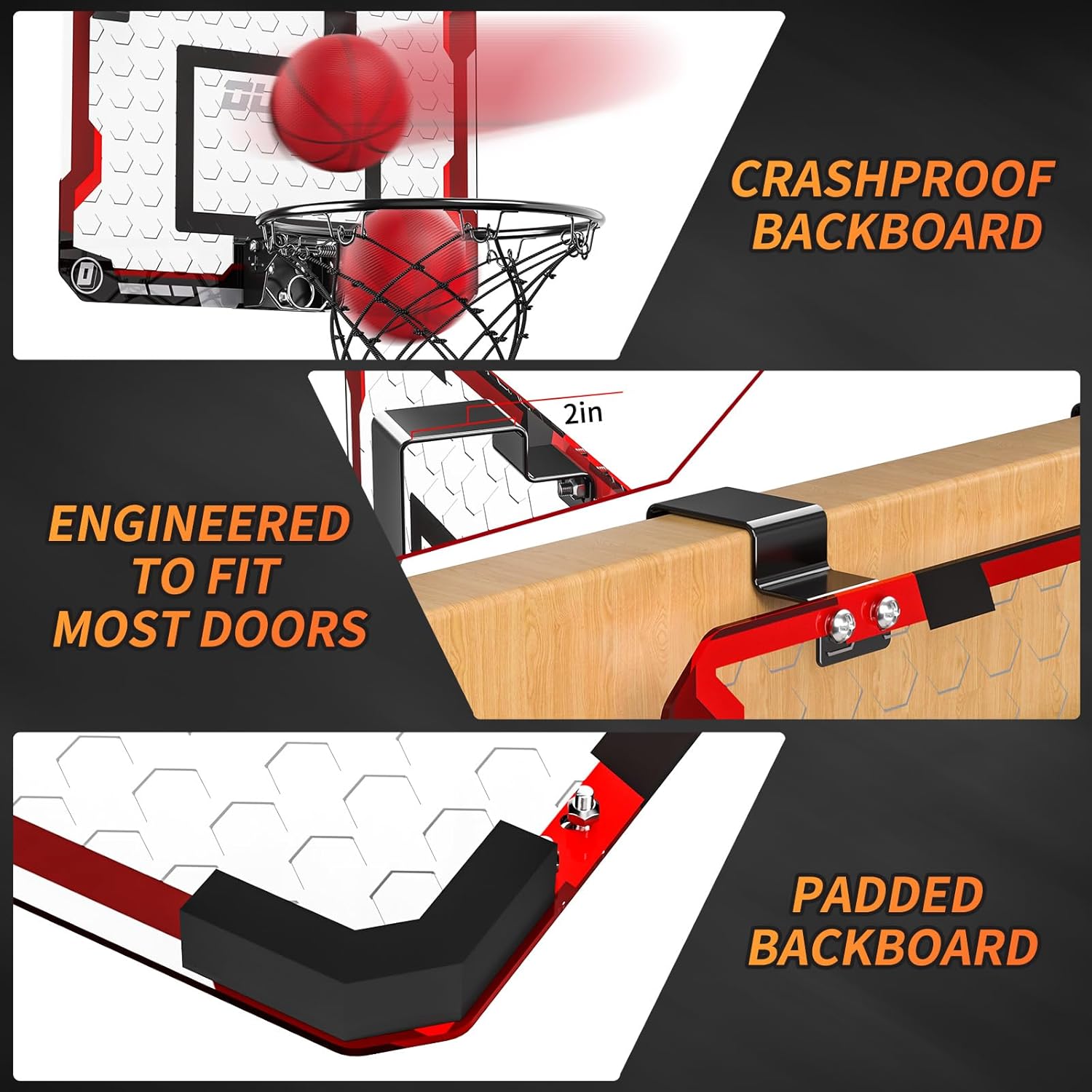 Detalle de TEMI Indoor Basketball Hoop with 4 Balls