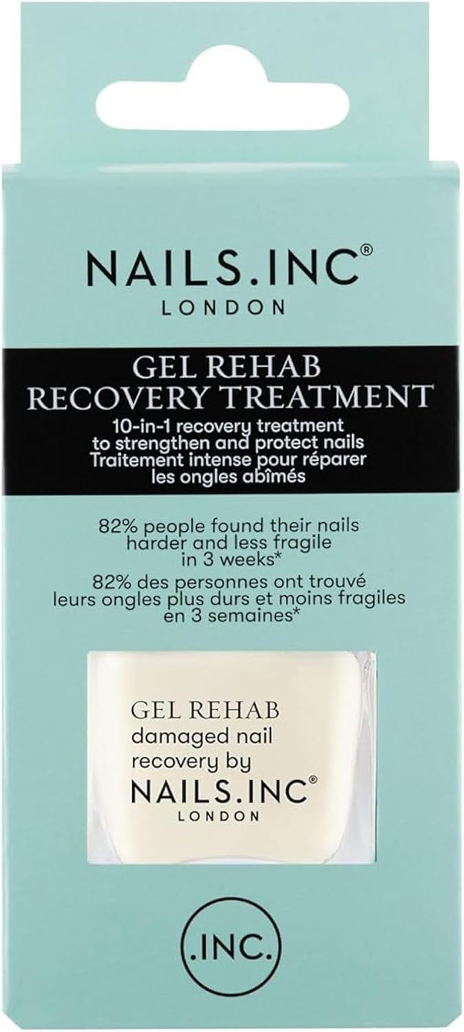 Detalle de Nails.INC Gel Rehab Recovery Treatment (10-in-1) – Peptides & keratin-rich base coat and nail treatment, 14ml