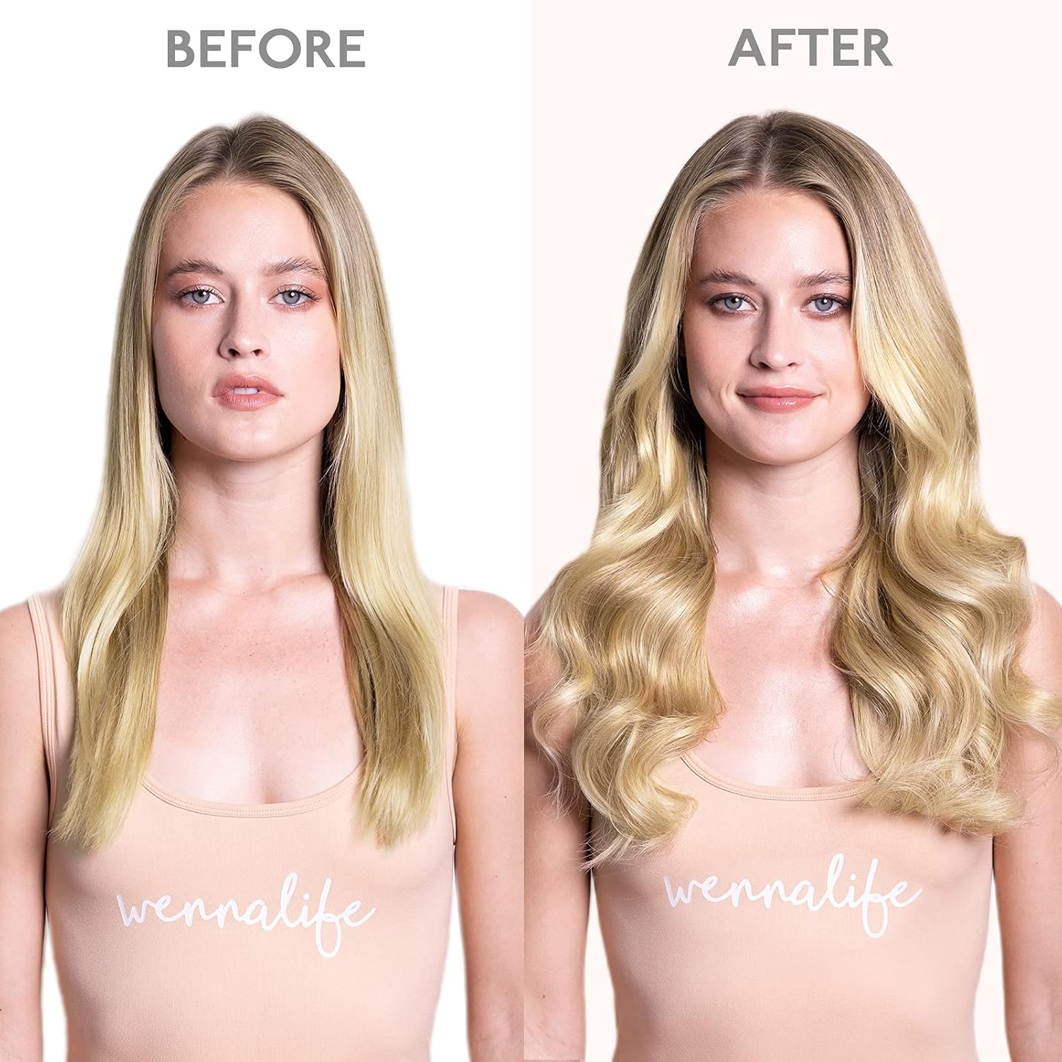 Detalle 2 de WENNALIFE 20-inch Remy Wire Hair Extensions — Light Blonde Highlighted Golden Blonde, 110g