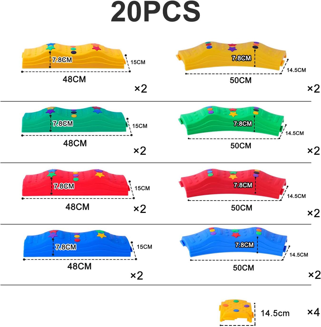 Detalle de MOCUTEEN Kids Balance Beam 20 pcs Set