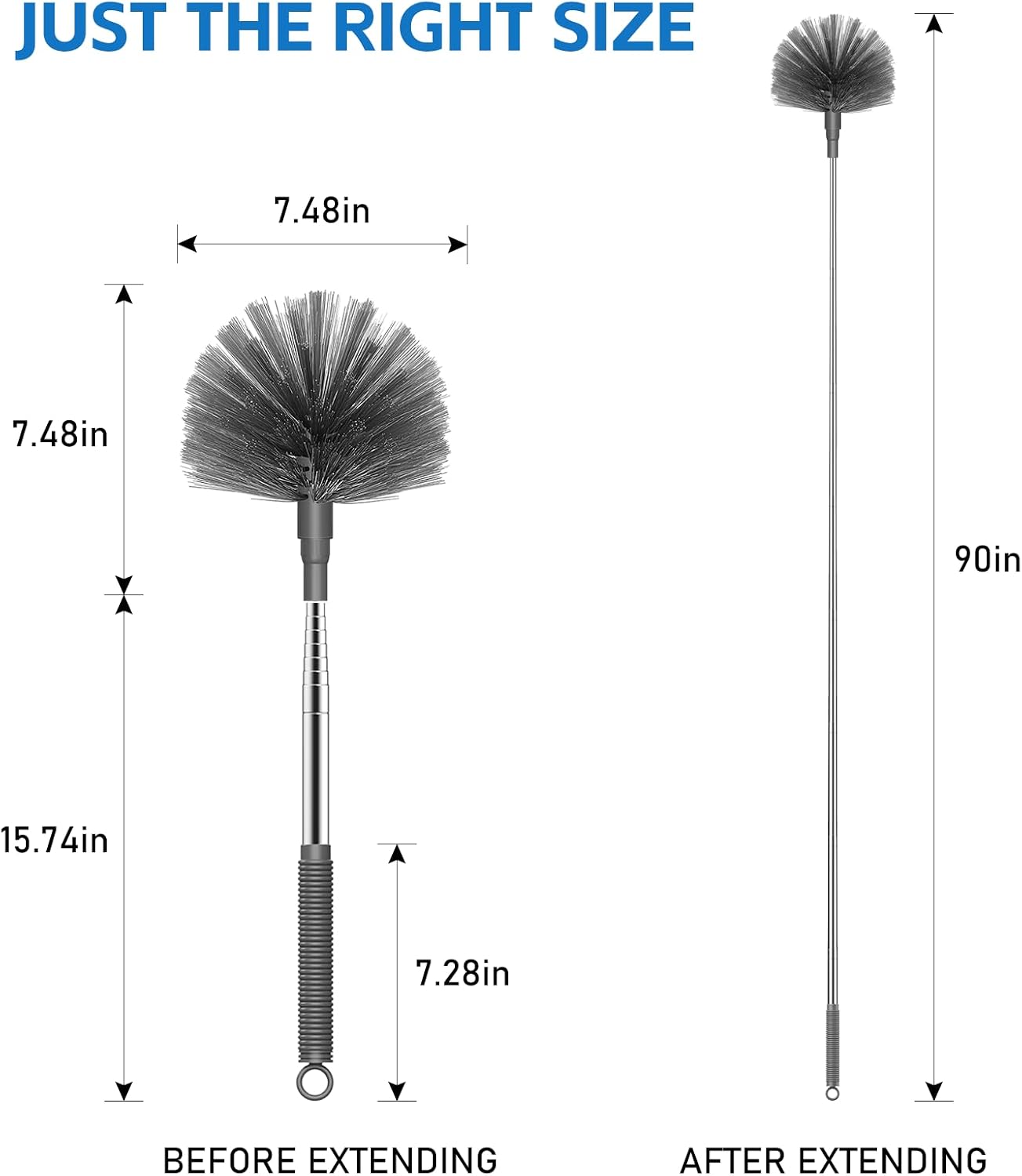 Detalle 2 de SetSail k027 Cobweb Duster with 90-Inch Extendable Pole and PET Bristles
