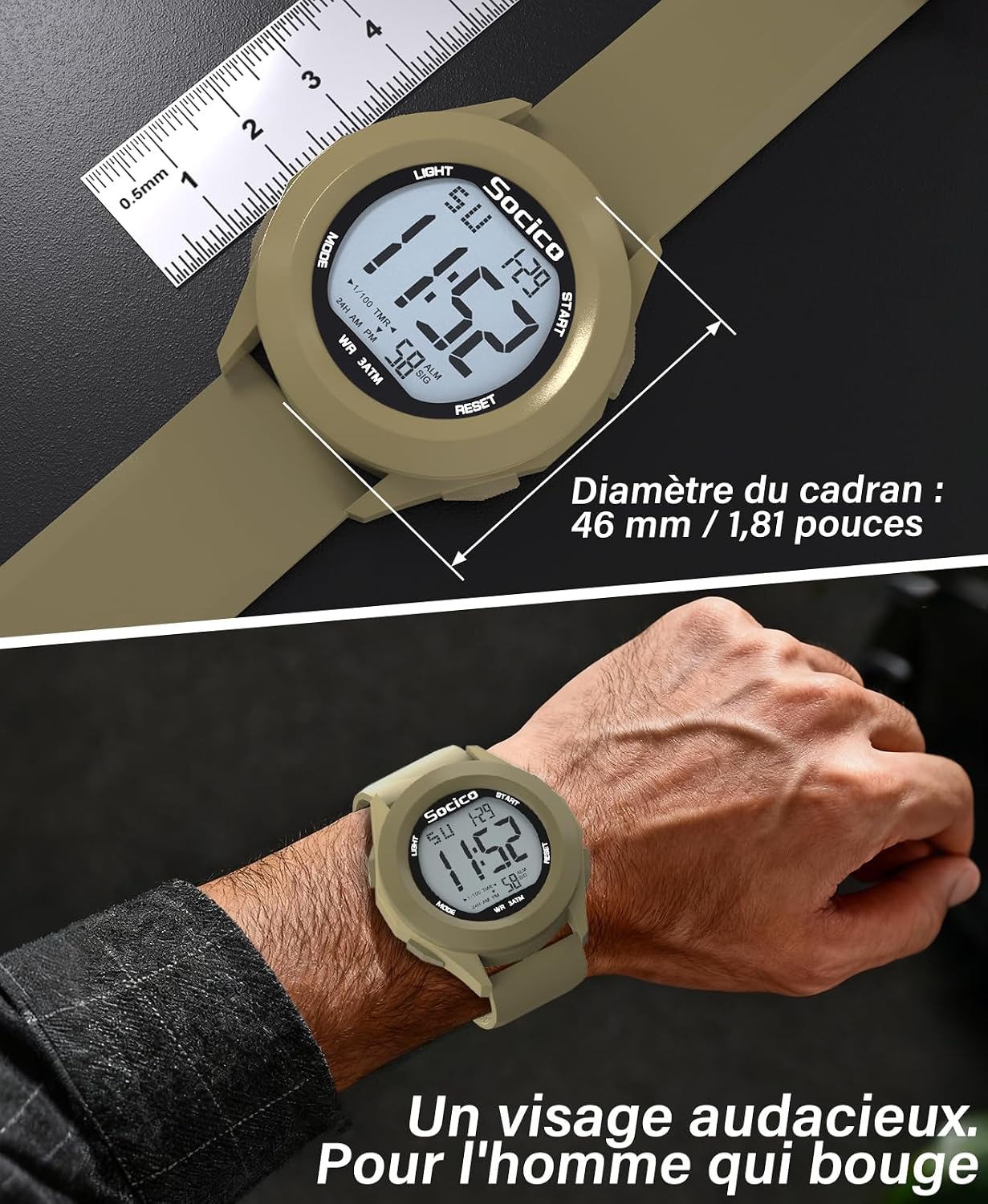 Detalle 2 de SOCICO Montre Numérique Sport Militairé