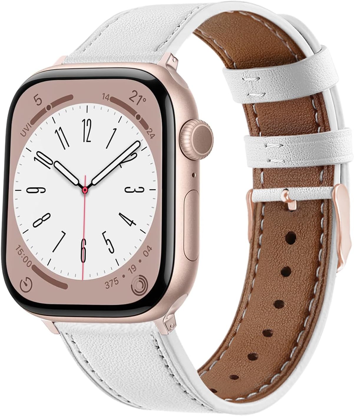 Detalle de Bracelet cuir NEMUALL compatible Apple Watch SE 3 (40 mm) / Series 11-10 (42 mm) et autres tailles
