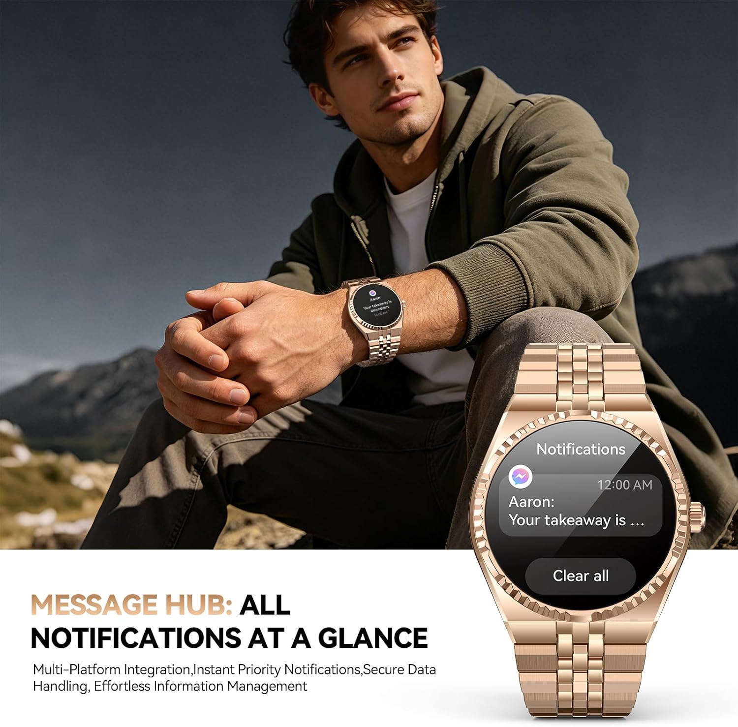 Thumbnail 3 de 2026 Business Smart Watch: 1.32" AMOLED, 160+ Sports, Bluetooth 5.4 Calls, Stainless Steel Straps