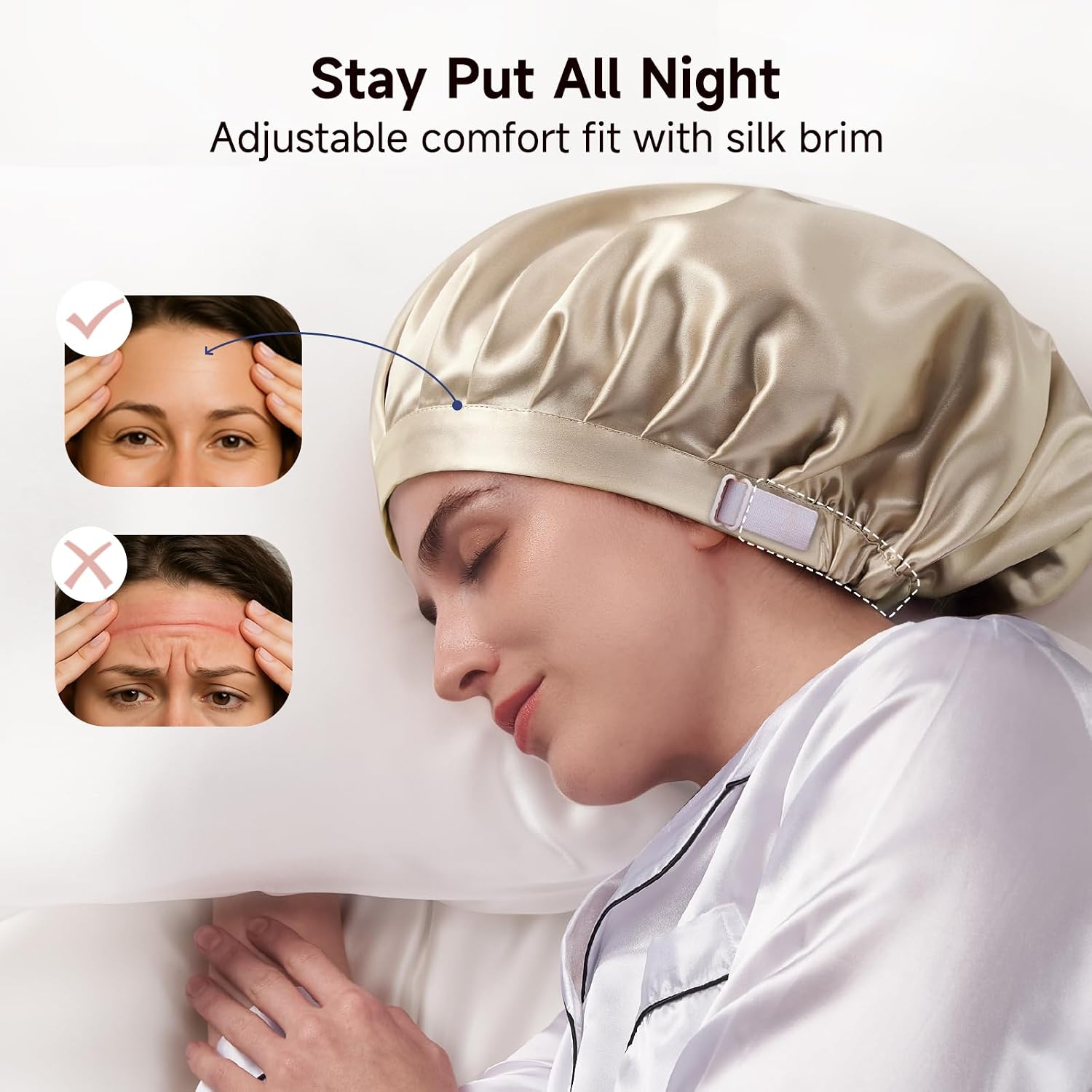 Thumbnail 4 de Kaome 100% Mulberry Silk Bonnet, Double-Layer, 22 Momme, Adjustable