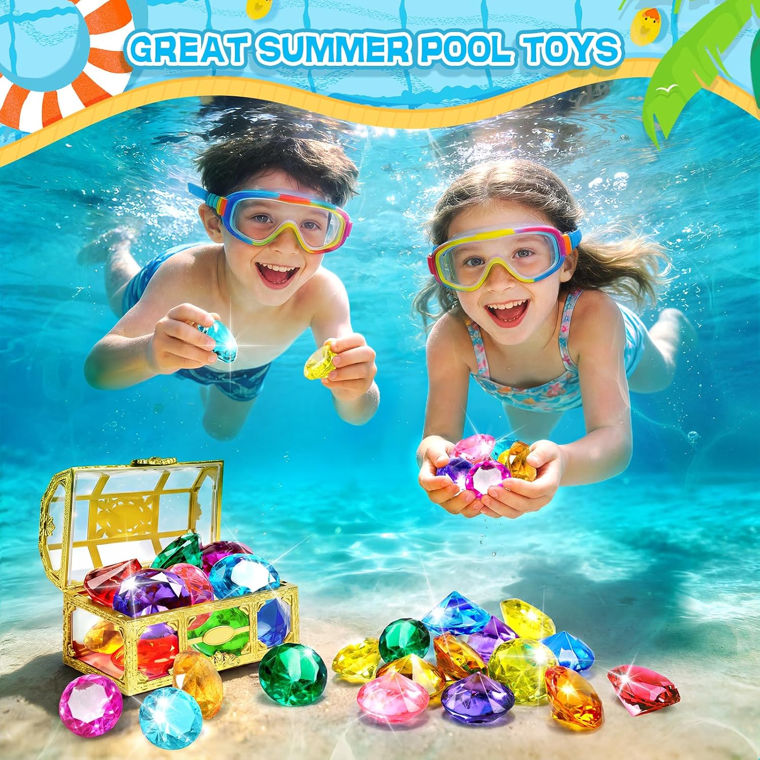 Detalle 2 de DISHIO Large Diving Gem 10pcs Pool Toys ๐