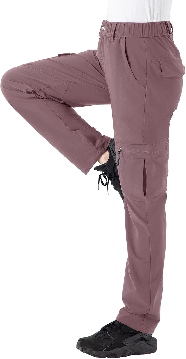 Detalle de JHMORP Women's Hiking Cargo Pants, Lightweight Stretch, Water-Resistant, UPF 50+