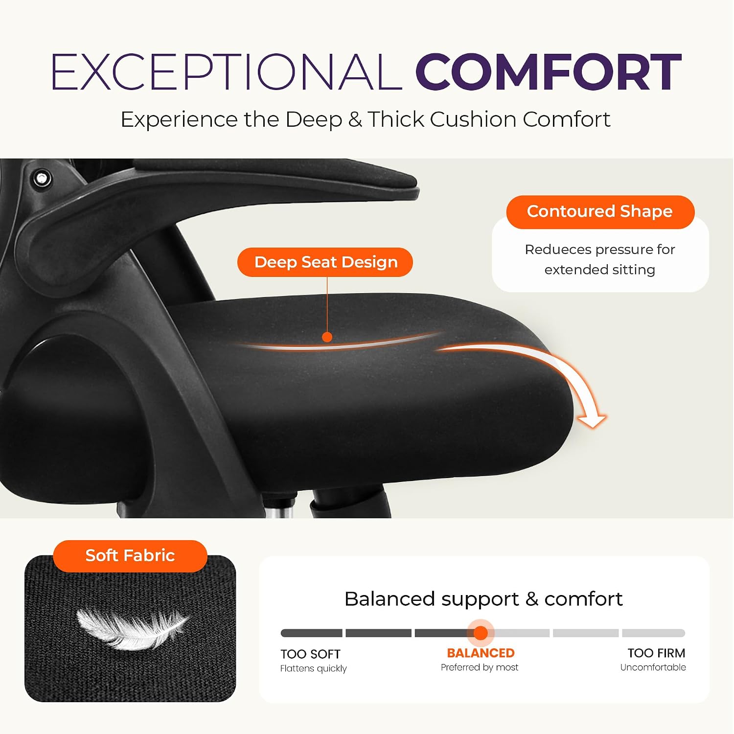 Detalle de NEO CHAIR NEC Mesh Office Chair with Flip-Up Arms and Lumbar Support