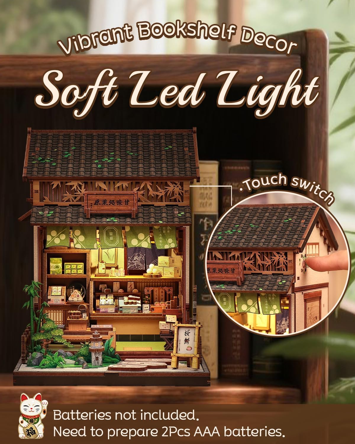 Thumbnail 3 de Cutefun Book Nook DIY: kit “negozio di dolci giapponese” con luci LED, 227 pezzi