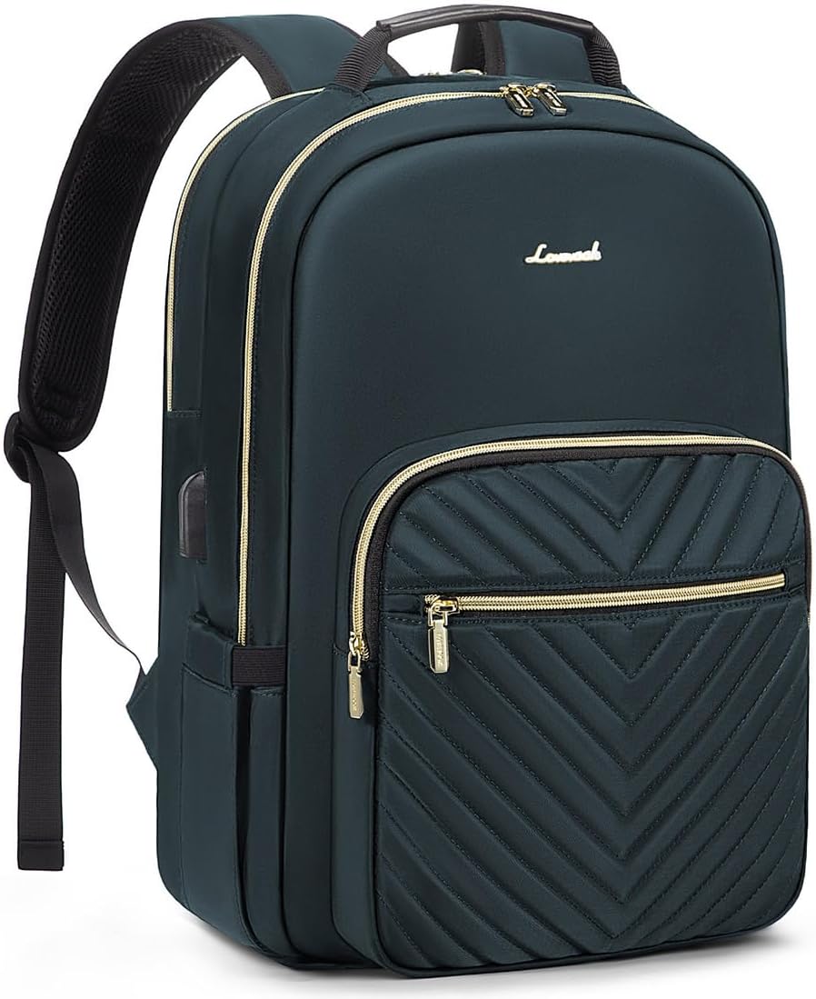Detalle de LOVEVOOK 17.3-Inch Womens Laptop Backpack with USB Port, Blue-Green