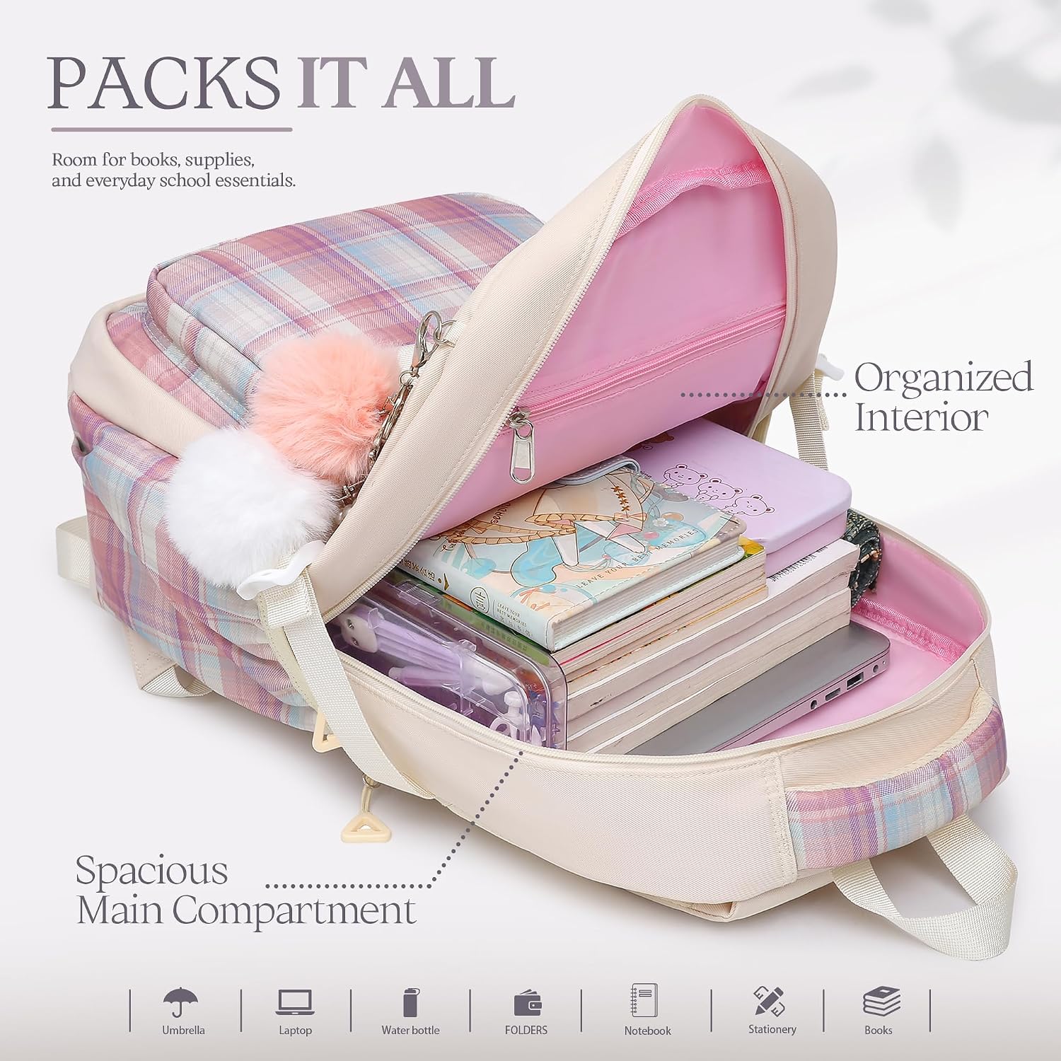 Detalle 2 de Alrisg Girls School Backpack Set