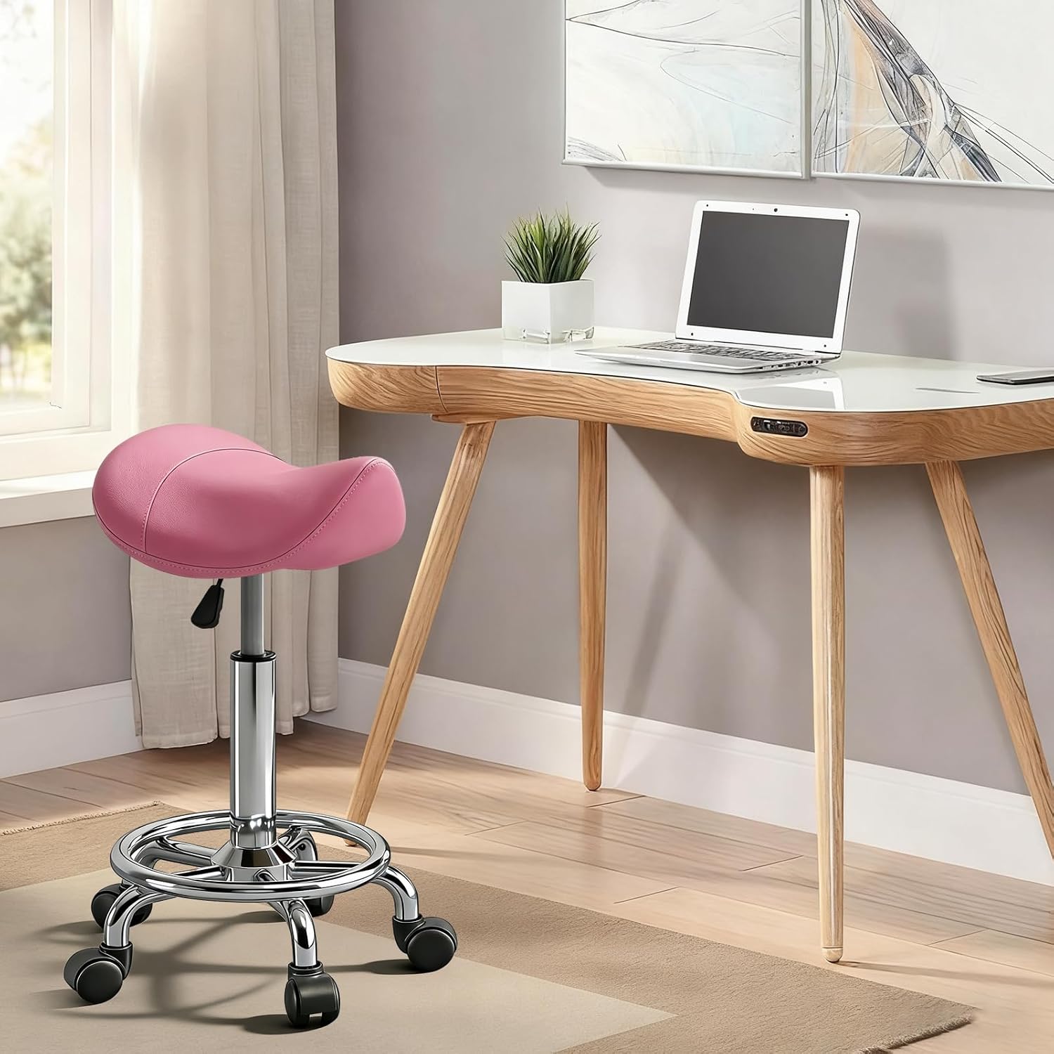 Thumbnail 6 de Timbertouch Saddle Stool, PU Leather