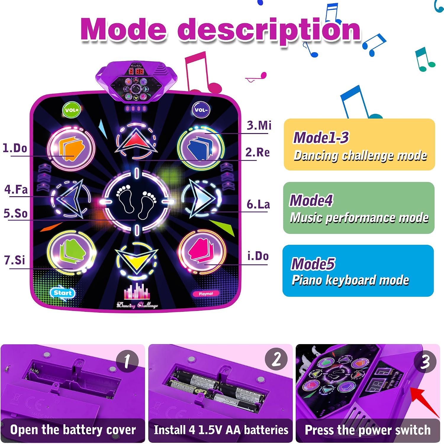 Detalle 2 de Kusntin Dance Mat with 5 Game Modes