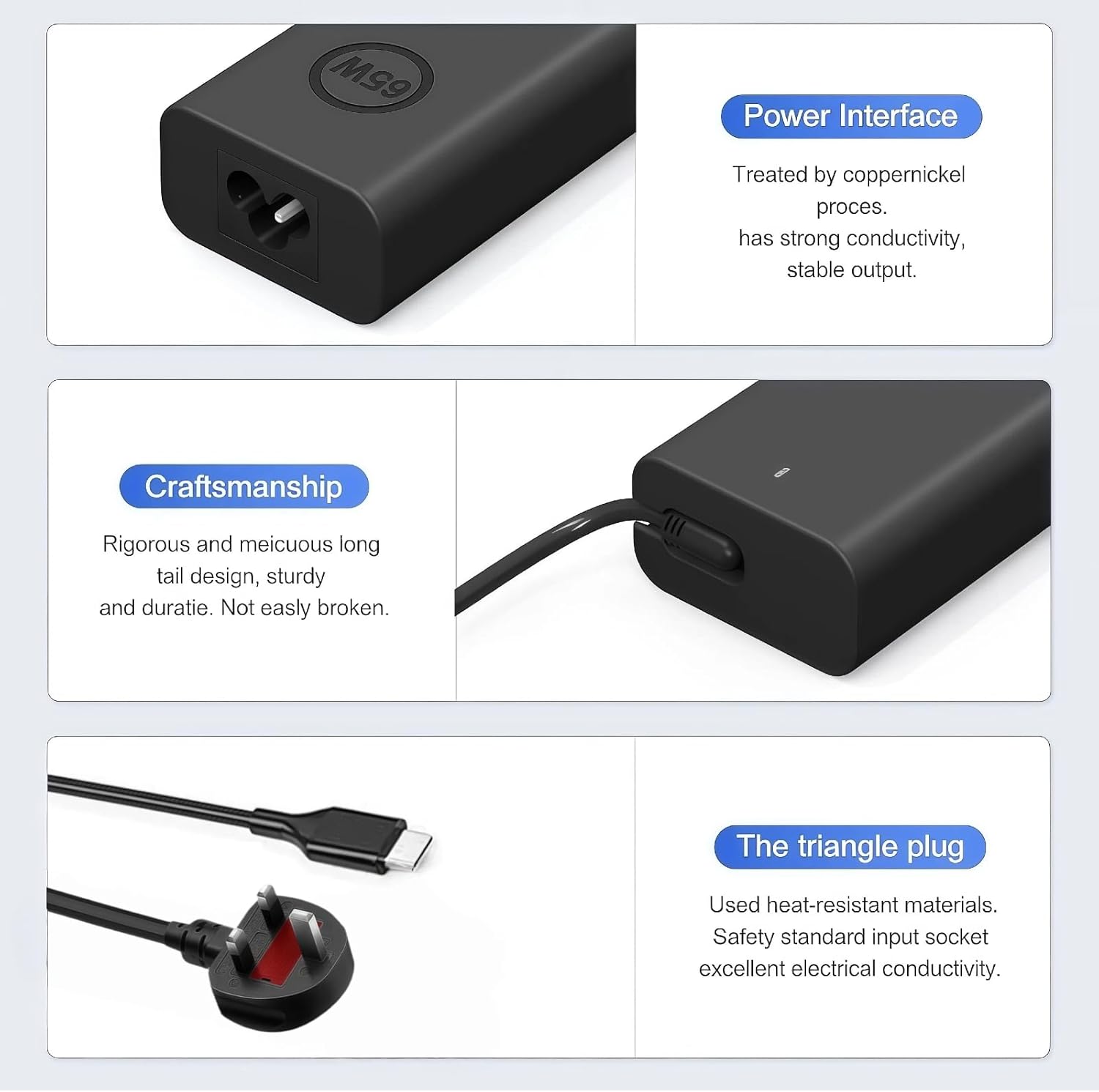 Thumbnail 5 de OOOUSE 65W USB C Laptop Charger: versatile 65W USB-C power for Dell, Lenovo, HP, Acer, Huawei and more