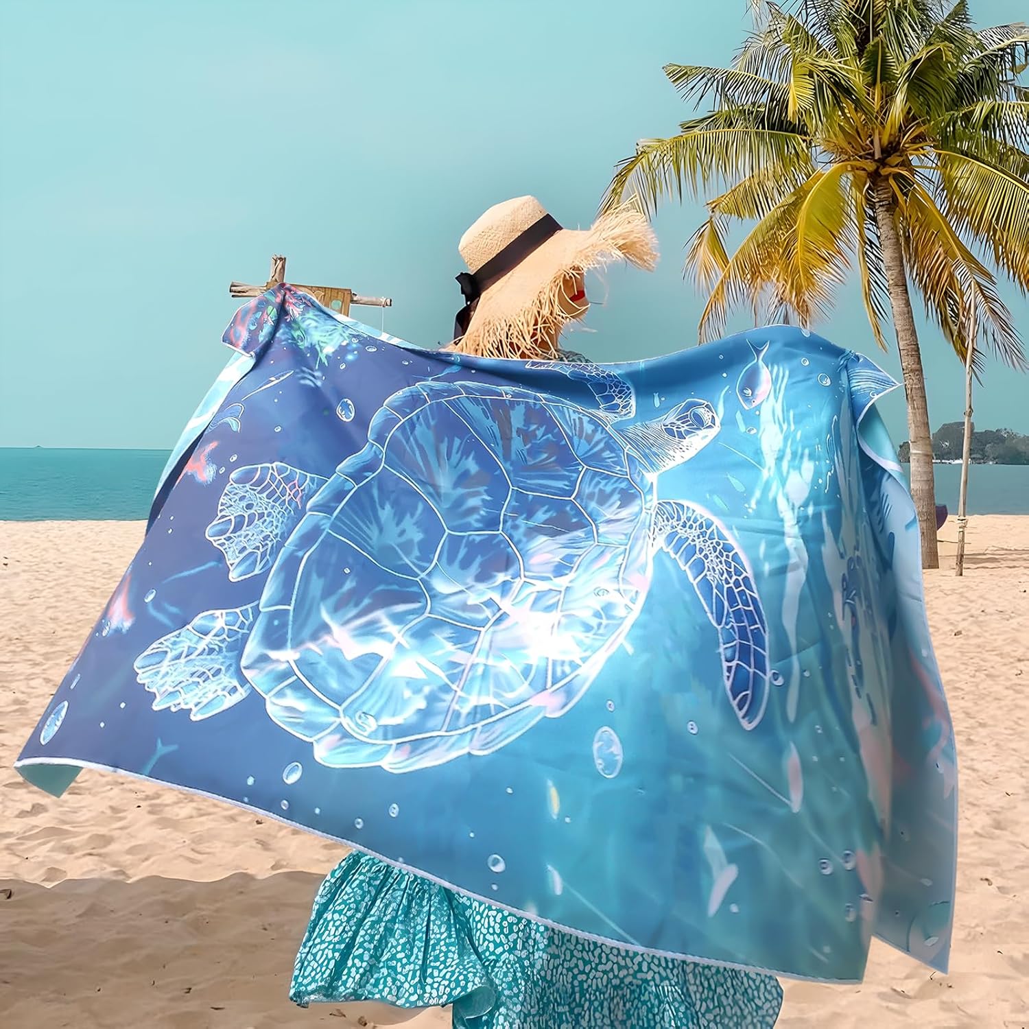 Thumbnail 6 de Giyim Strandhandtuch Groß 180 x 100 cm – Mikrofaser-Strandtuch mit Tasche