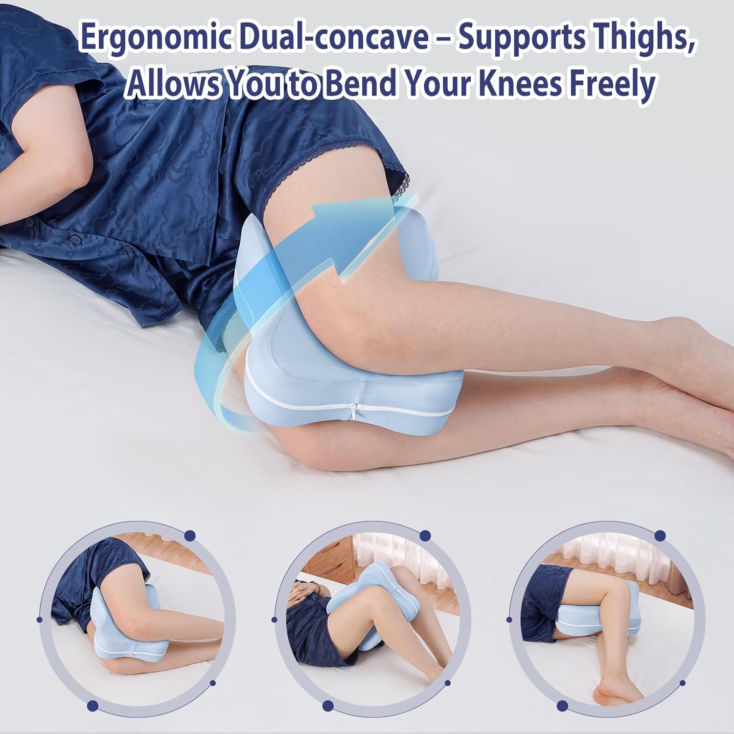 Thumbnail 4 de HANQIMER Knee Pillow for Side Sleepers – 13-Inch Memory Foam with Airflow Channels