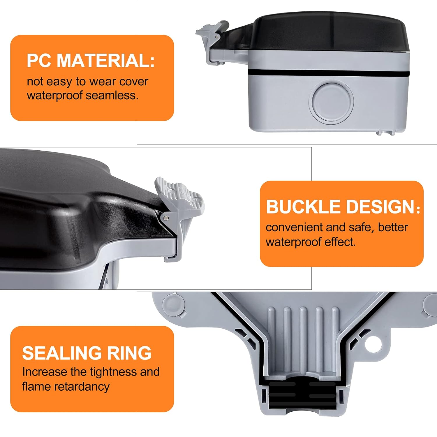 Thumbnail 3 de Outdoor Fused Spur Switch Connection Unit with Power Indicator IP66 Waterproof 13A Single Gang Outlet Box