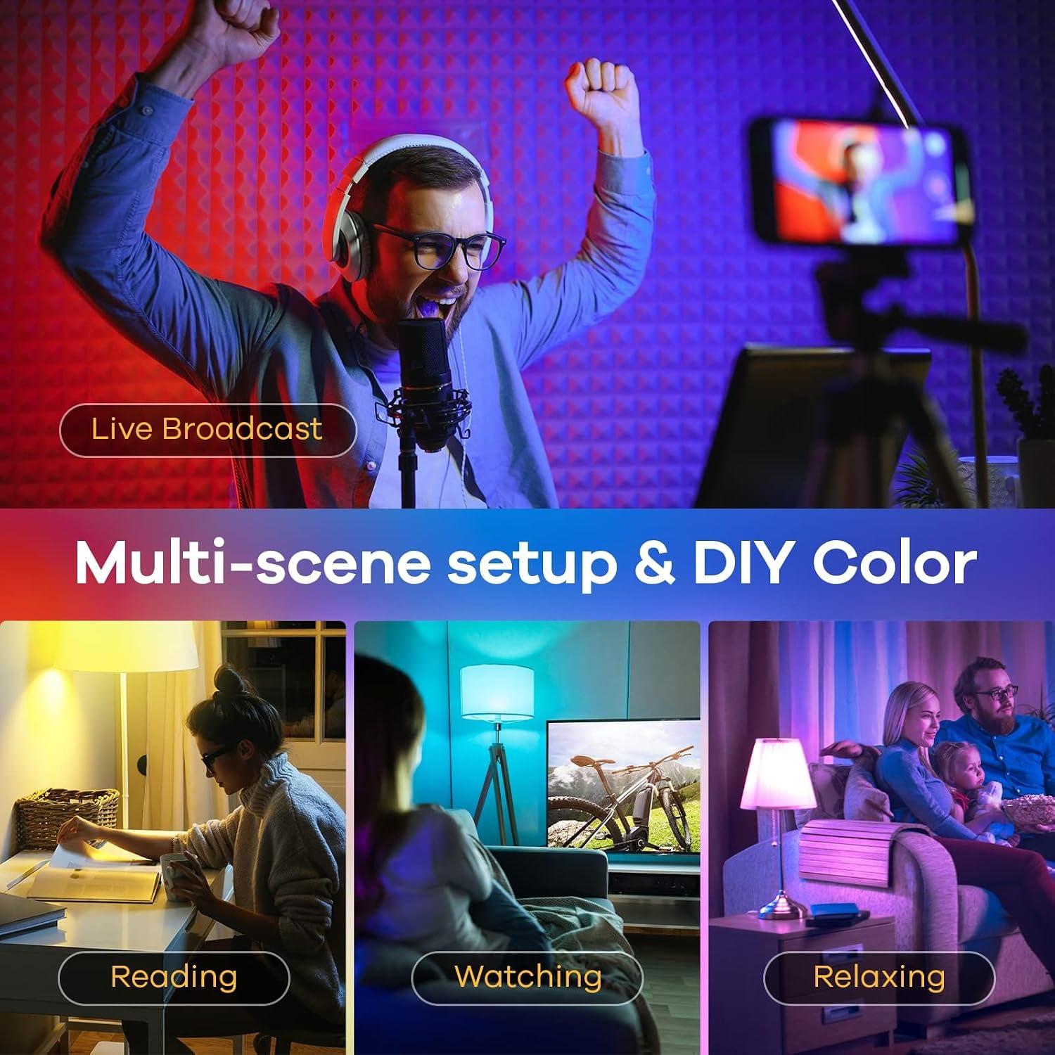 Thumbnail 5 de Linkind LS0101811266 Matter A19 Smart Bulbs, E26, 800 Lumens, Colour-Changing