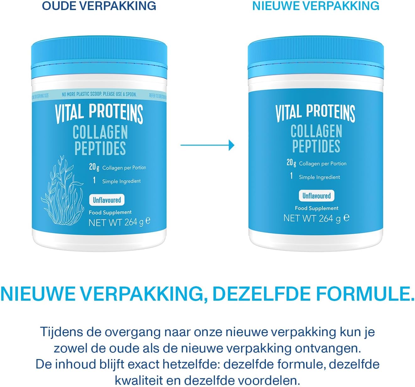 Detalle de Vital Proteins Collageen Peptiden Poeder, 264 g – gehydrolyseerd en ongearomatiseerd