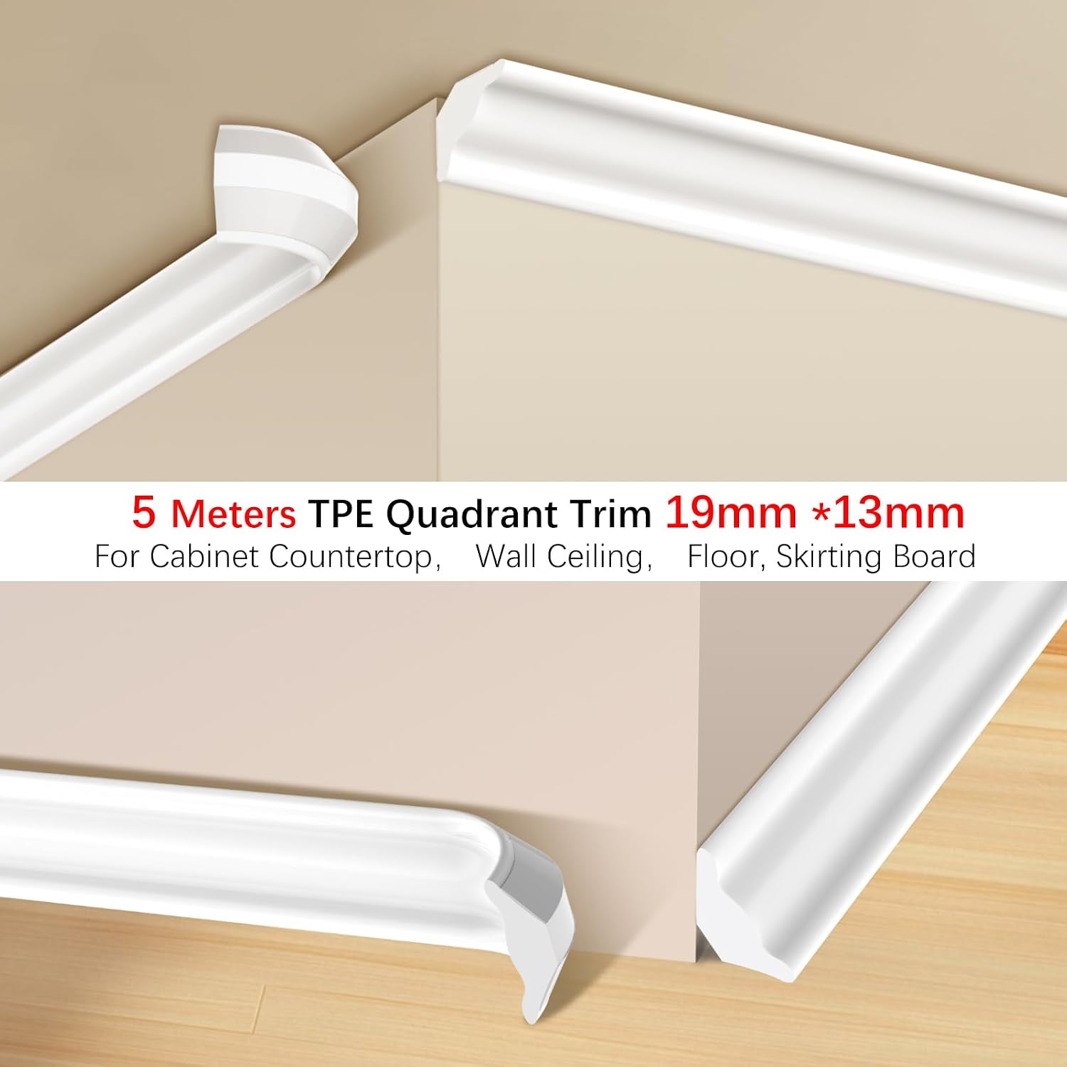 Detalle 2 de Zocipro HBT-D060 zelfklevende sierlijst, flexibel TPE, wit, 5 m