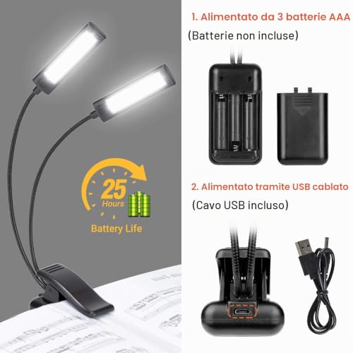 Thumbnail 3 de CAHAYA Lampada per Lettura con Pinza Dual Head CY0243: luce pratica e versatile per leggio