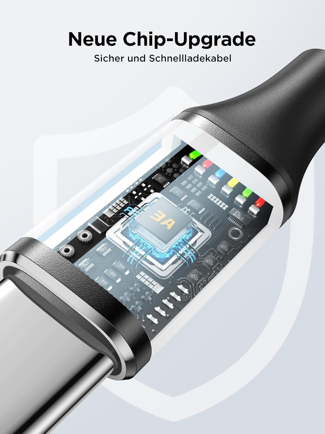 Thumbnail 3 de USB-C Kabel 3 m (Nylon) USB auf USB-C, Schnellladekabel 3A mit Datenübertragung bis 480 Mbit/s