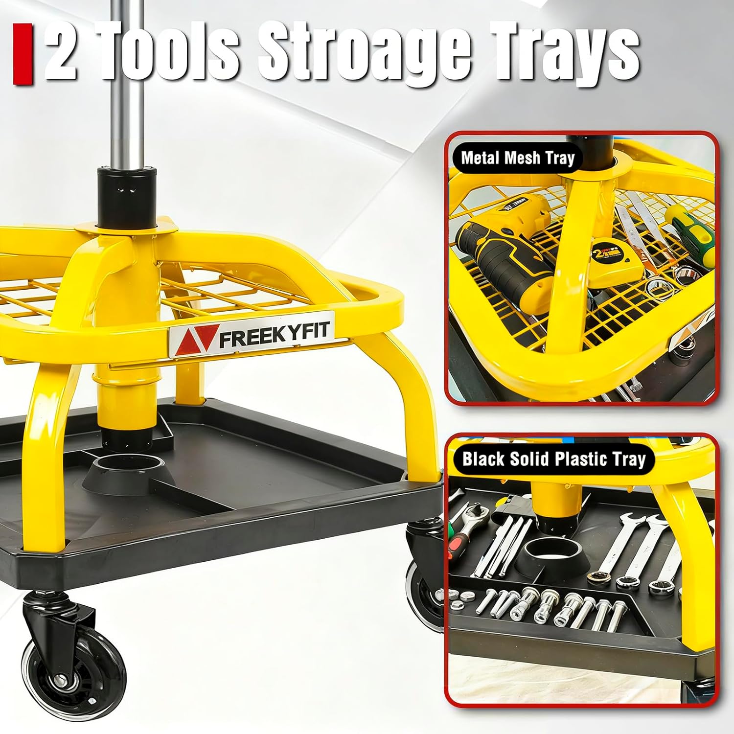 Thumbnail 4 de FreekyFit Rolling Shop Stool 330 lbs