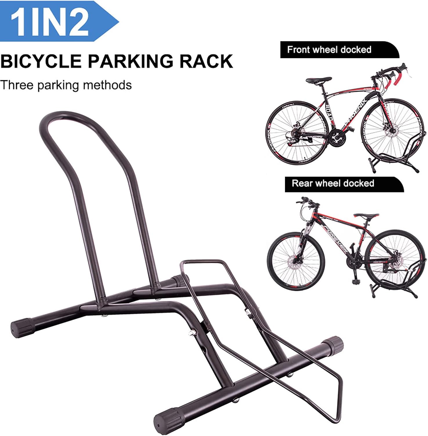 Thumbnail 3 de MEGHNA Professional Boden-Fahrradständer (freistehend) für Reifen bis 29" – Ständer für Mountainbike, Rennrad & MTB in Schwarz