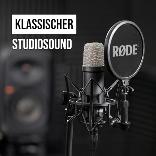 Detalle de RØDE NT1 Signature Series Großmembrankondensatormikrofon Schwarz – Komplettset für Gesang, Podcast & Streaming