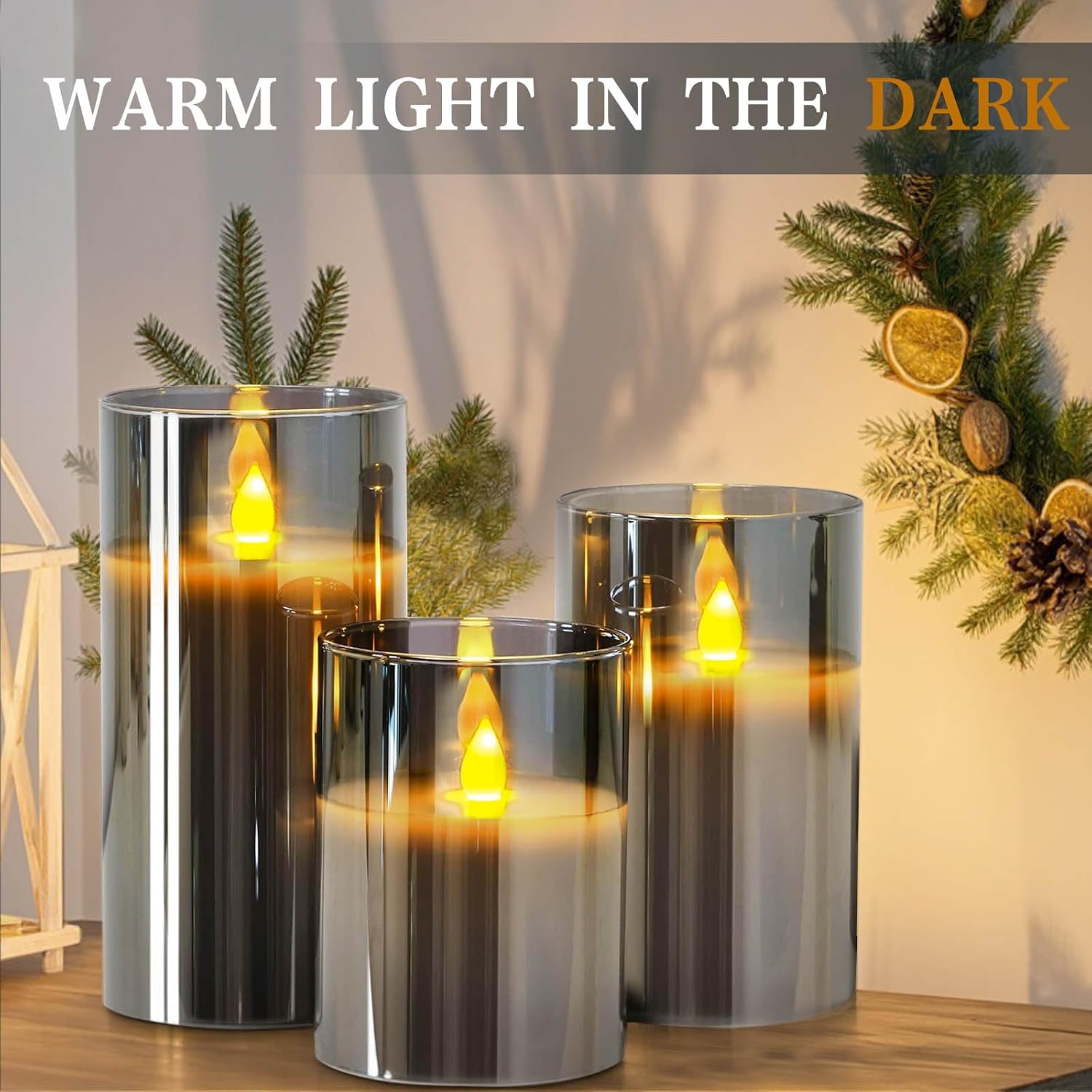 Thumbnail 2 de Led Flameless Candles Pack of 3 3–6in