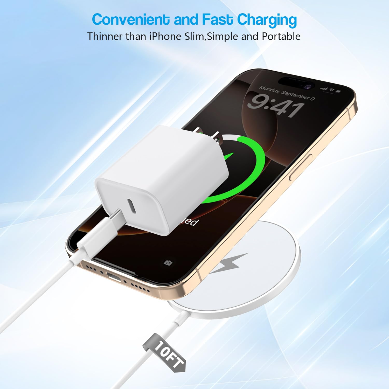 Detalle 2 de 10FT Magnetic Wireless Charger 15W