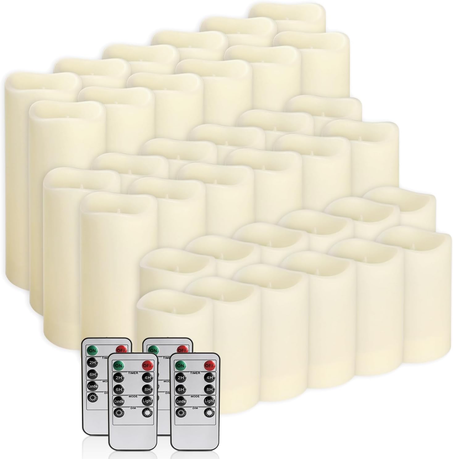 Detalle 2 de fclayvts 36-Pack LED Flameless Candles with Remote, Three Sizes