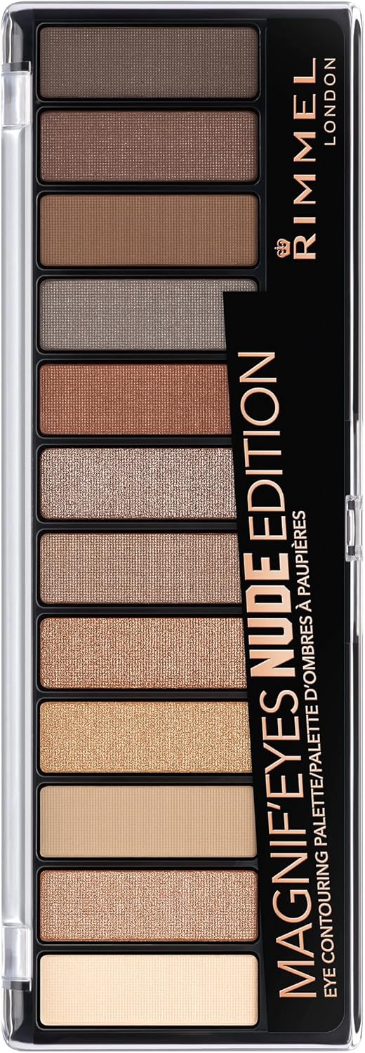 Detalle de Rimmel London Palette Ombretti Magnifeyes 2 Tonalità Nude – 12 ombretti, finish satinato e perlato