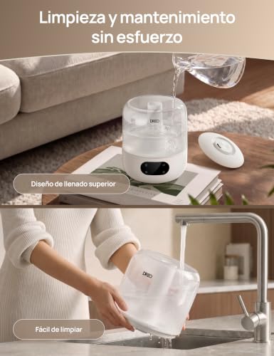 Thumbnail 6 de DREO Silencioso Humidificador para Bebés 3L con Sensor de Humedad – Blanco hielo