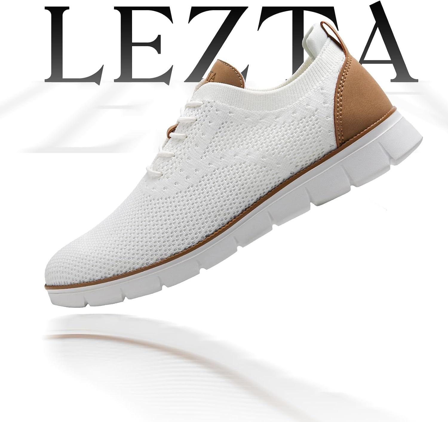 Detalle de LEZTA Men's Casual Dress Sneakers: Lightweight Oxford-Style Walkers with Arch Support