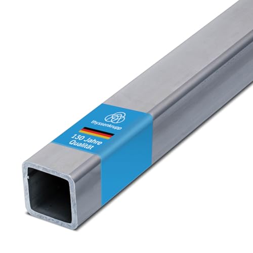 Detalle de thyssenkrupp Edelstahl-Vierkantrohr 40 × 40 × 2 mm, 2.450 mm, V2A