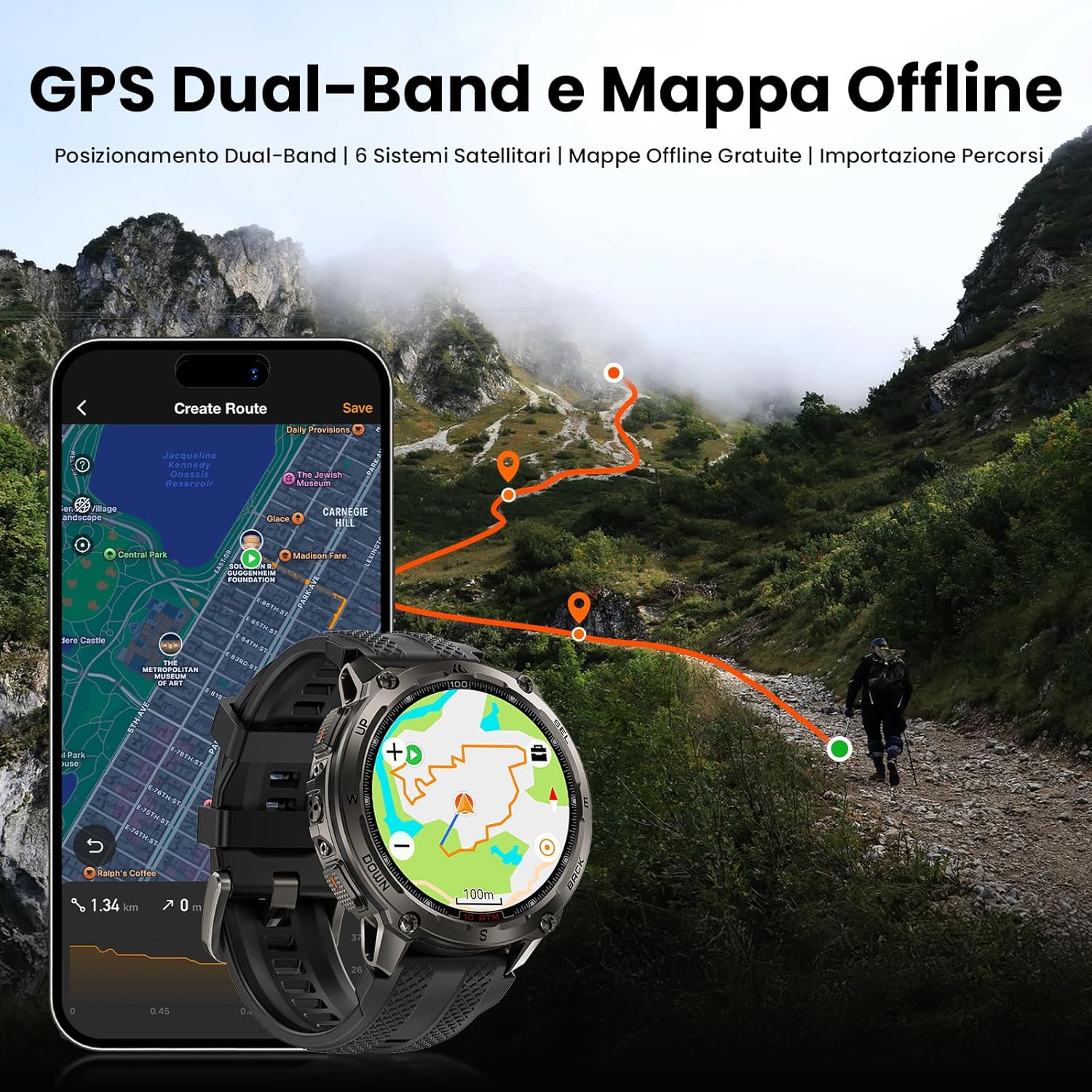 Thumbnail 4 de KOSPET Tank T4 Smartwatch Uomo 50 giorni di batteria