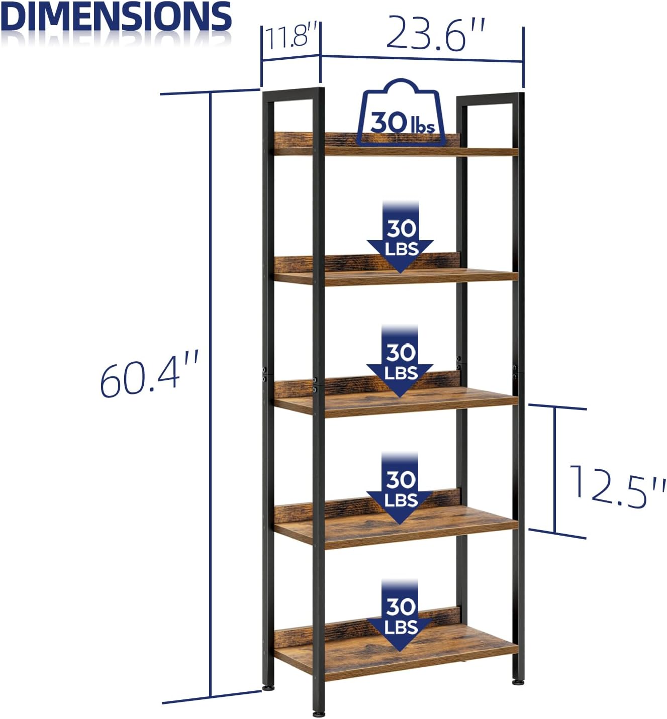 Thumbnail 2 de NUMENN 5-Tier Bookshelf