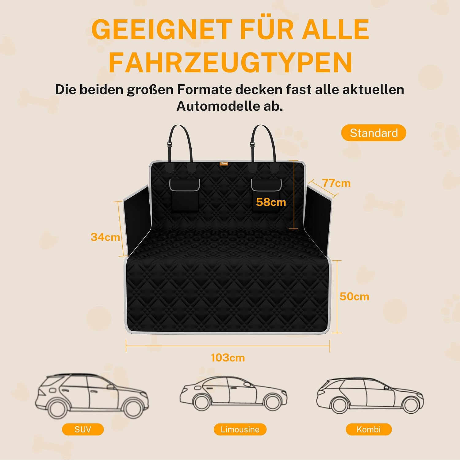 Detalle 2 de Toozey Kofferraumschutz Hund, wasserdichte Decke