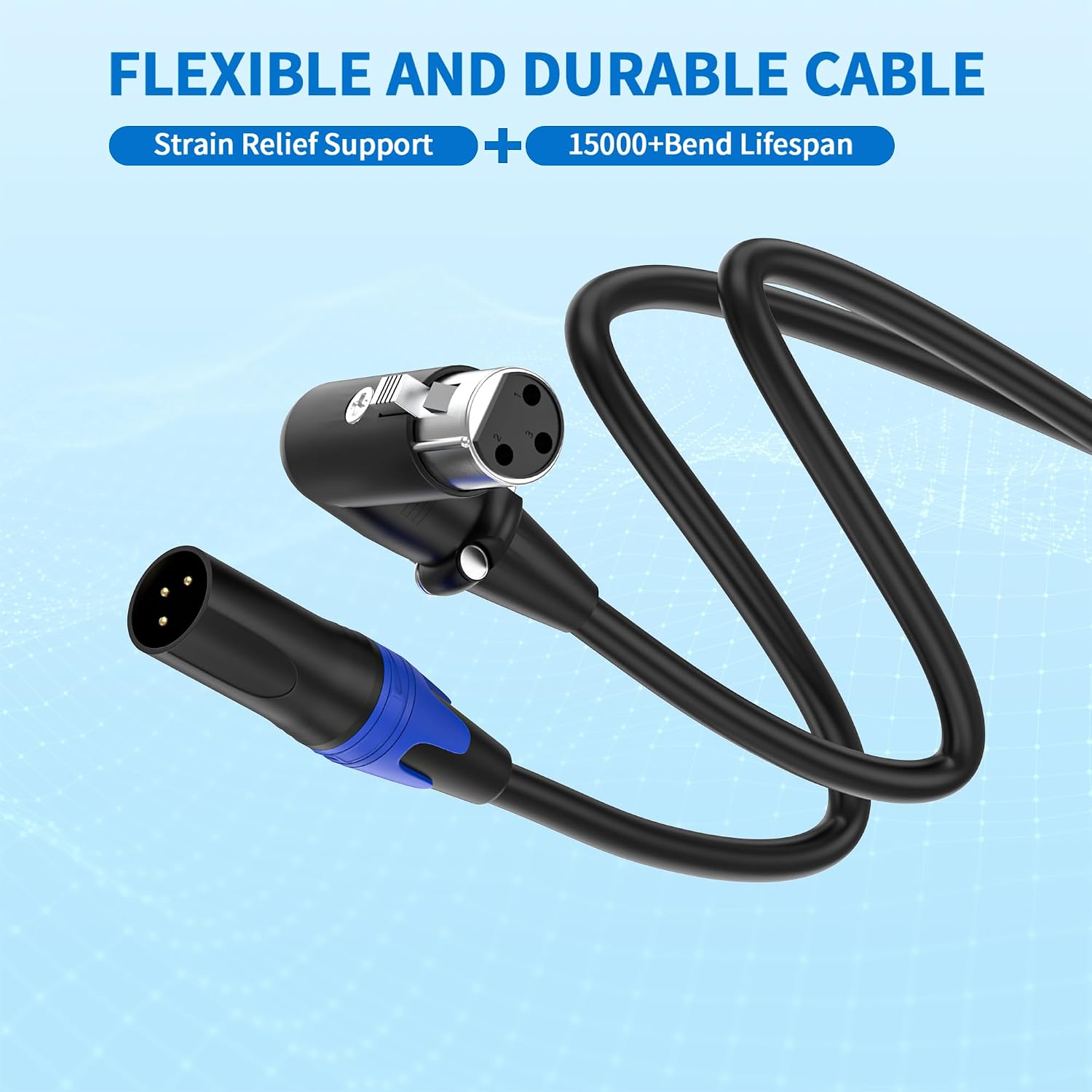 Detalle 1 de Seefeful 202403028002 XLR Microphone Cables, 3.3 ft, 2-Pack, Right-Angle Male