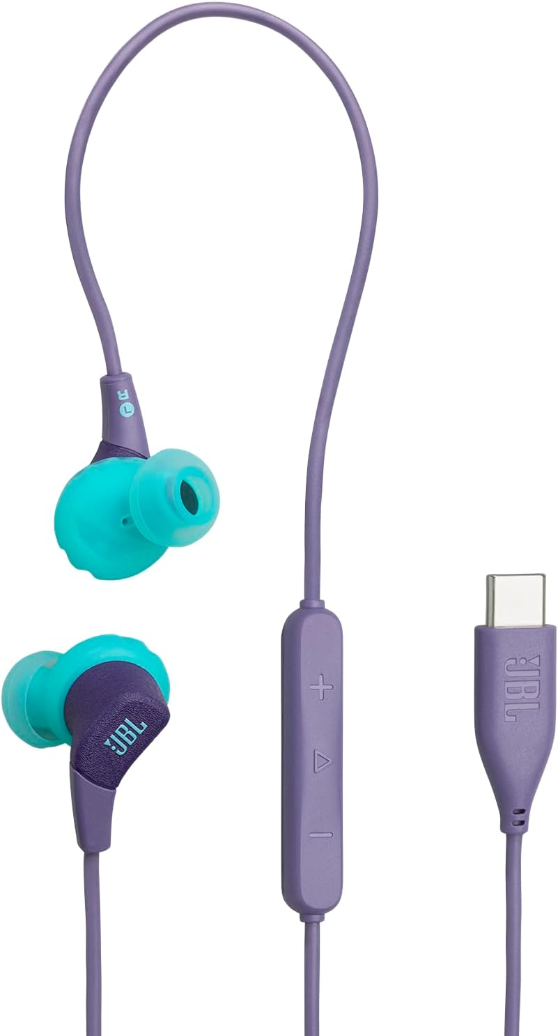 Detalle de JBL Endurance Run 3C USB-C (JBLENDURRUN3CPURAM) Sport Earbuds, IP65, Purple